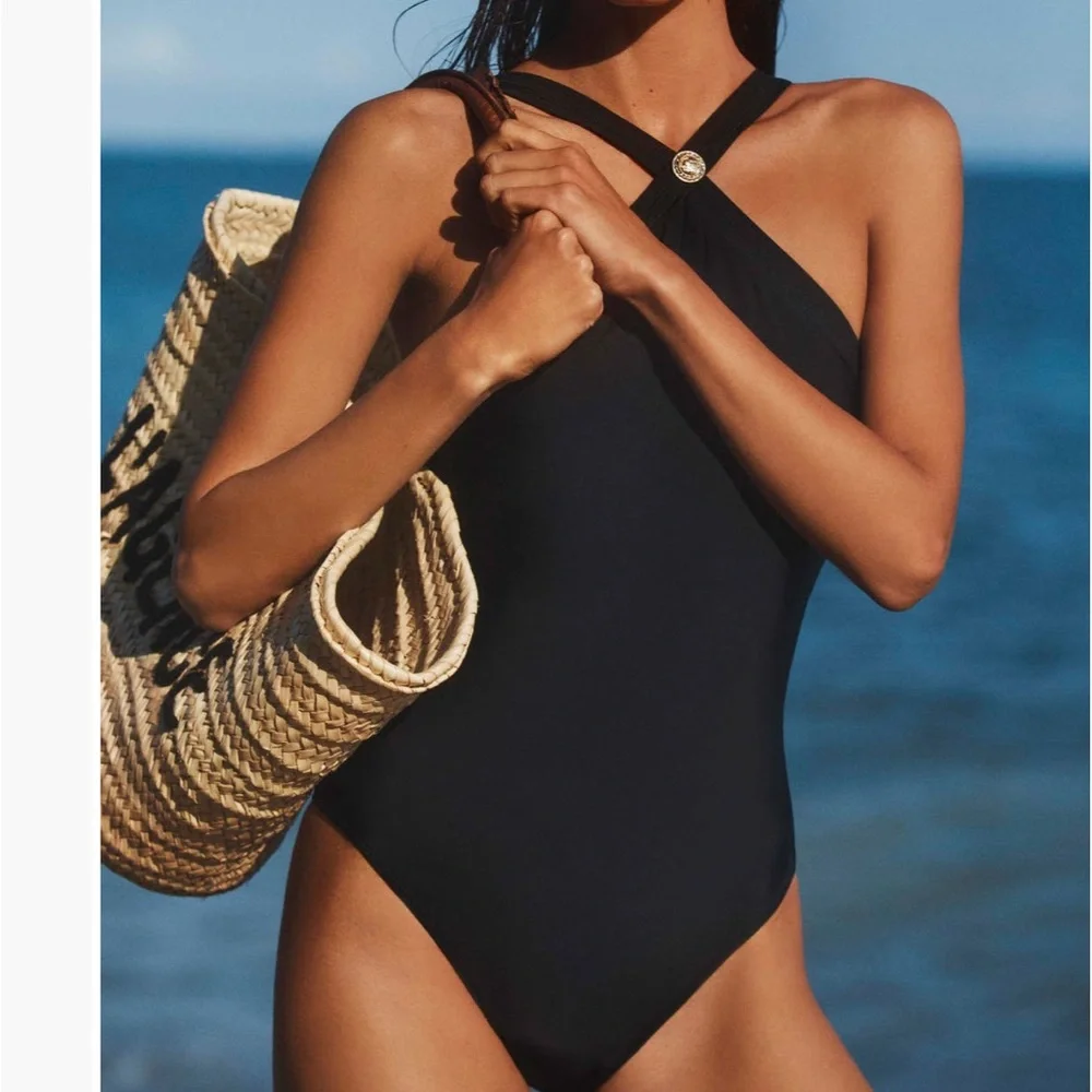 L'AGENCE Gabrielle Halter One-Piece Swimsuit